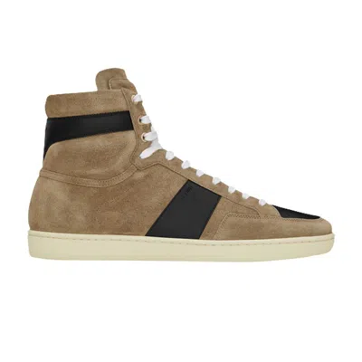 Pre-owned Saint Laurent Signature Court Classic Sl/10h High Top Sneaker 'tobacco Suede' | Tan | Men's Size 46