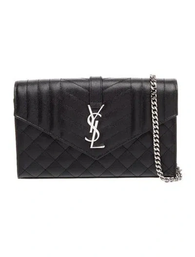 Pre-owned Saint Laurent Signature Envelope Small In Black