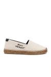 Saint Laurent Embroidered Espadrilles In Canvas Beige In White