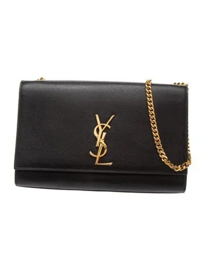 Pre-owned Saint Laurent Signature Kate Medium In Black