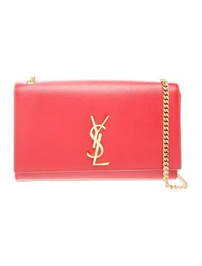 Pre-owned Saint Laurent Signature Kate Medium In Red