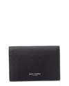 Saint Laurent Signature Leather Card Case In Black