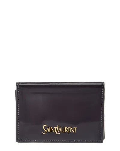 Saint Laurent Signature Leather Card Case In Black