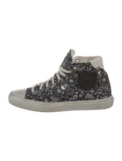 Pre-owned Saint Laurent Signature Logo Canvas Sneakers In Blue