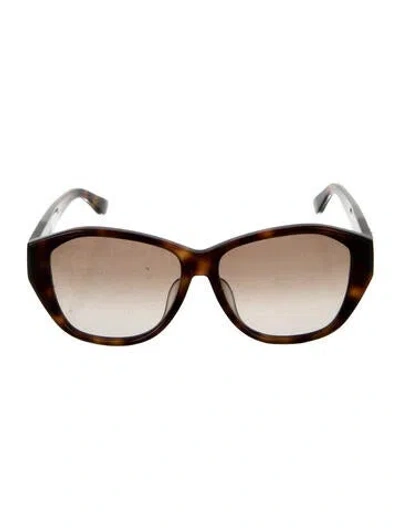 Pre-owned Saint Laurent Signature Logo Cat-eye Sunglasses In Brown
