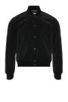 Saint Laurent Signature Logo College Jacket In Dark Forest