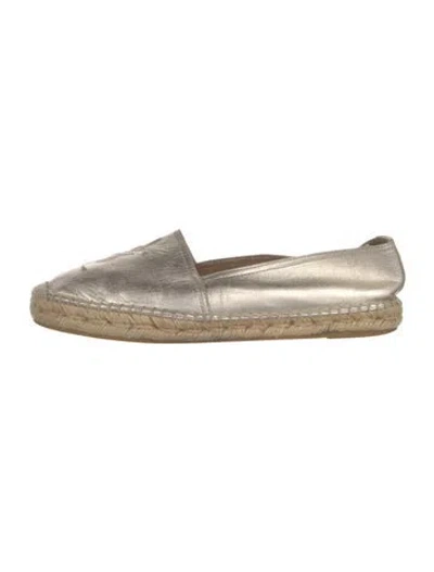 Pre-owned Saint Laurent Signature Logo Leather Espadrilles