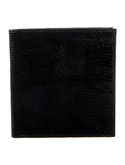 Pre-owned Saint Laurent Signature Logo Leather Wallet In Black