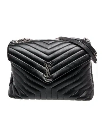 Pre-owned Saint Laurent Signature Loulou Large In Black