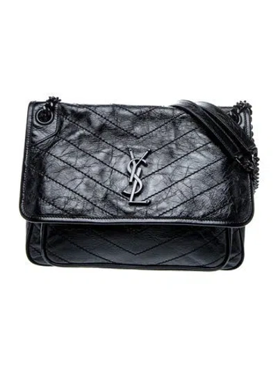 Pre-owned Saint Laurent Signature Niki Medium 2024 In Black