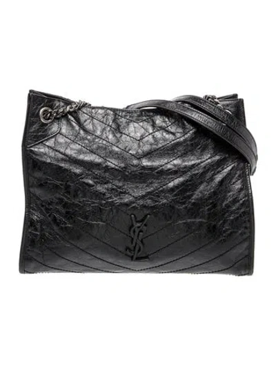 Pre-owned Saint Laurent Signature Niki Medium In Black