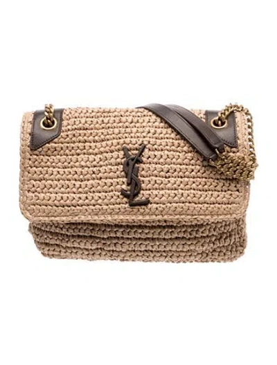 Pre-owned Saint Laurent Signature Niki Medium In Neutral