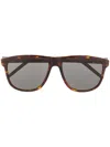 Saint Laurent Signature Soft-square Frame Sunglasses In Brown