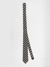 Saint Laurent Silk And Cotton Blend Tie In Black