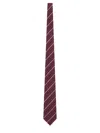Saint Laurent Silk And Wool Striped Wide Tie