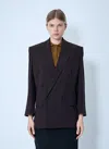 Saint Laurent Silk Blazer In Purple