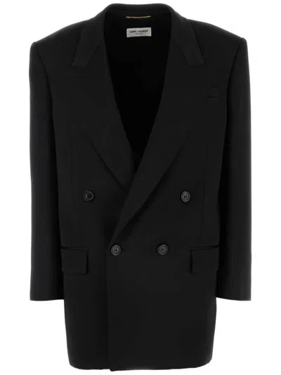 Saint Laurent Black Satin Blazer