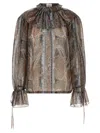 Saint Laurent Silk Blouse Shirt And Blouse Multicolor In Multi