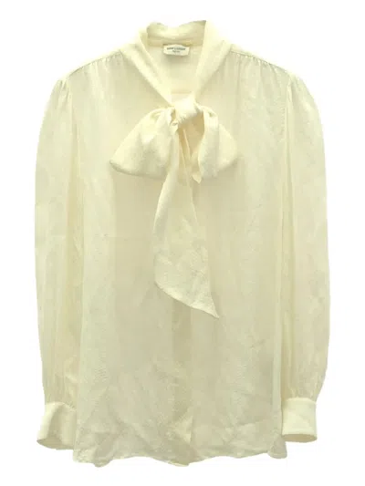 Pre-owned Saint Laurent Silk Blouse In White