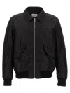 Saint Laurent Padded Twill Bomber Jacket In Black