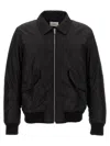 Saint Laurent Padded Twill Bomber Jacket In Black