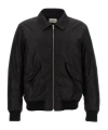 Saint Laurent Padded Twill Bomber Jacket In Black