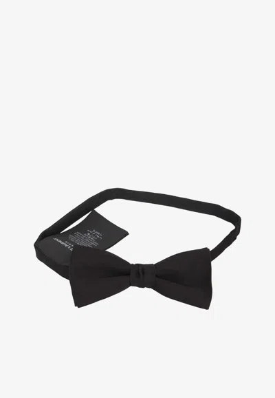 Saint Laurent Silk Bow Tie In Black
