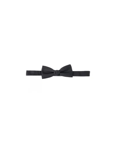 Saint Laurent Silk Bow Tie In Black