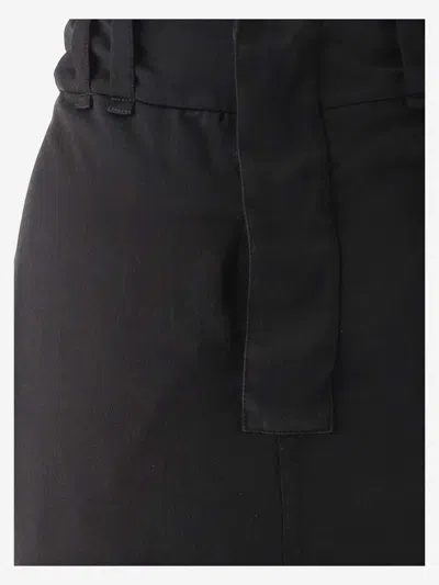 Saint Laurent Silk Button-front Skirt In Black