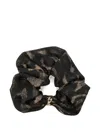 Saint Laurent Silk-cashmere Hair Scrunchie In Brown