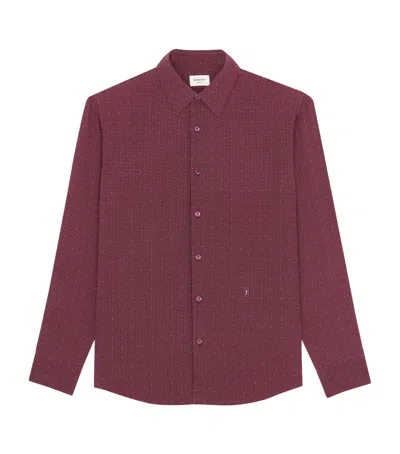 Saint Laurent Cassandre Buttoned Dotted Shirt In Red