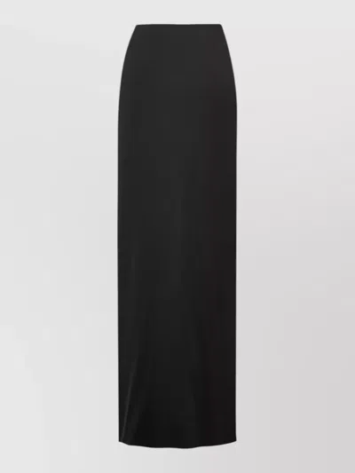 Saint Laurent Silk Charmeuse Skirt Draped Maxi Bow Tie In Black