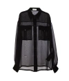 Saint Laurent Silk Crepe Muslin Shirt In Black