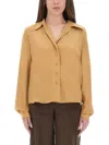Saint Laurent Silk Crepe De Chine Blouse In Neutral
