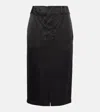 Saint Laurent Satin Laque Skirt In Black