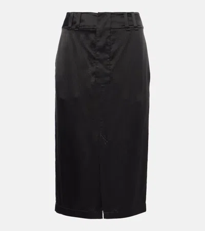 SAINT LAURENT SILK CRÊPE DE CHINE PENCIL SKIRT