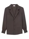 Saint Laurent Long-sleeved Button-down Pajamas Shirt In Gray