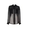 Saint Laurent Silk Crepe Muslin Shirt In Black