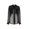 Saint Laurent Silk Crepe Muslin Shirt Women In Black