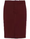 Saint Laurent Midi Skirt In Red
