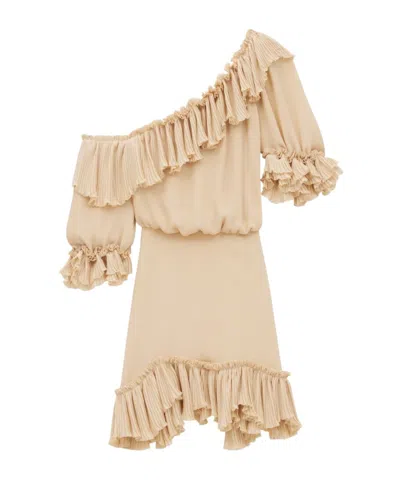 SAINT LAURENT SAINT LAURENT RUFFLED ONE-SHOULDER DRESS
