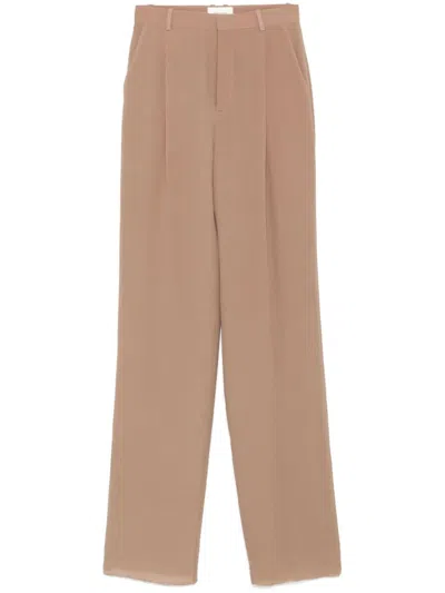 Saint Laurent Hose Aus Seidenkrepp In Brown