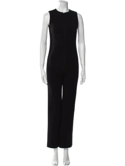 Pre-owned Saint Laurent Silk Crew Neck Jumpsuit In Black