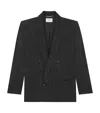 Saint Laurent Double-breasted Six-button Suit Jacket In Black