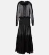 Saint Laurent Silk Gown In Black