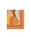 Saint Laurent Silk Graphic-print Scarf In Orange
