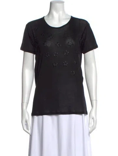 Pre-owned Saint Laurent Silk Graphic Print T-shirt In Black