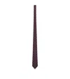 Saint Laurent Silk Jacquard Medallion Tie In Purple