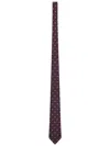Saint Laurent Silk Jacquard Medallion Tie In Purple