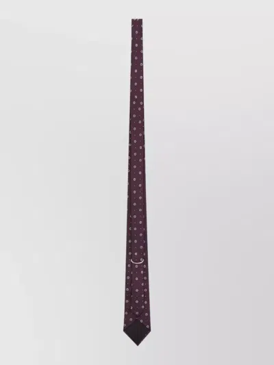 Saint Laurent Silk Jacquard Tie Slim Tapered Design